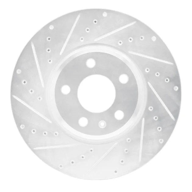 R1 Concepts EDZ-73057L Brake Rotor Drilled and Slotted Silver